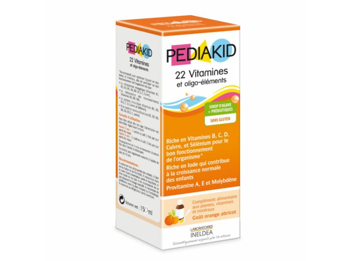 22 Vitamines & Oligo-elements Sirop Orange Abricot 250ml Pediakid