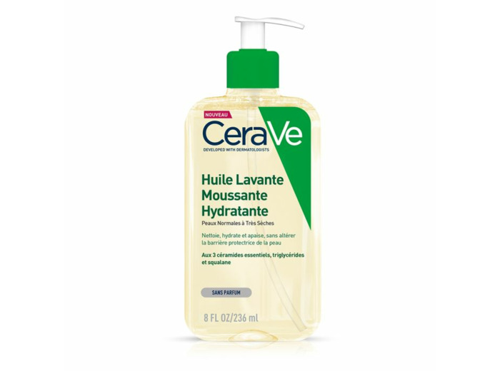 Huile Lavante Moussante Hydratante 236ml Cleanse Corps peaux normales à très sèches Cerave