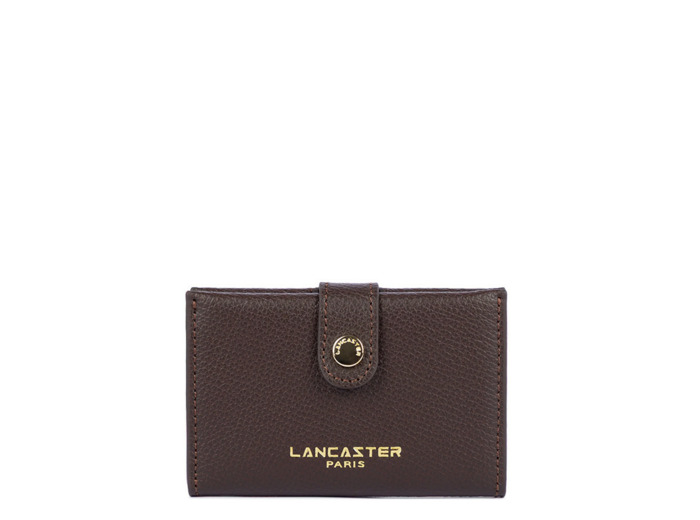 Lancaster Sierra Porte Cartes En Cuir Grainé 138-011 Marron Foncé