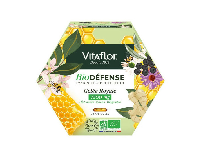 Gelee Royale Bio 20 Ampoules Defense+ 1500mg Vitaflor