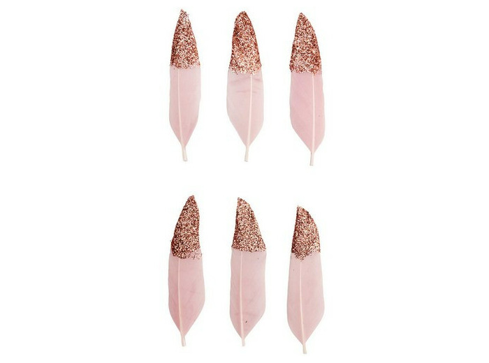 Plumes rose et or rose