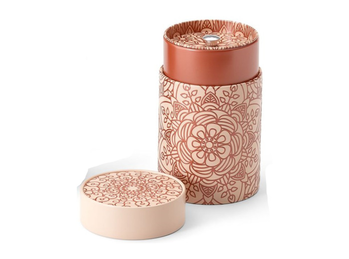 Boite cylindrique Mandala en métal