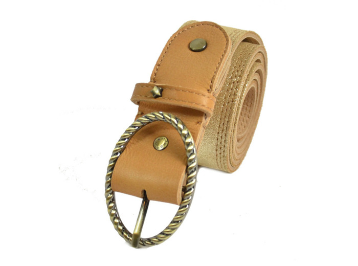 Mila Louise Pale X Ceinture irisé et grainé Ajustable TU Ambre