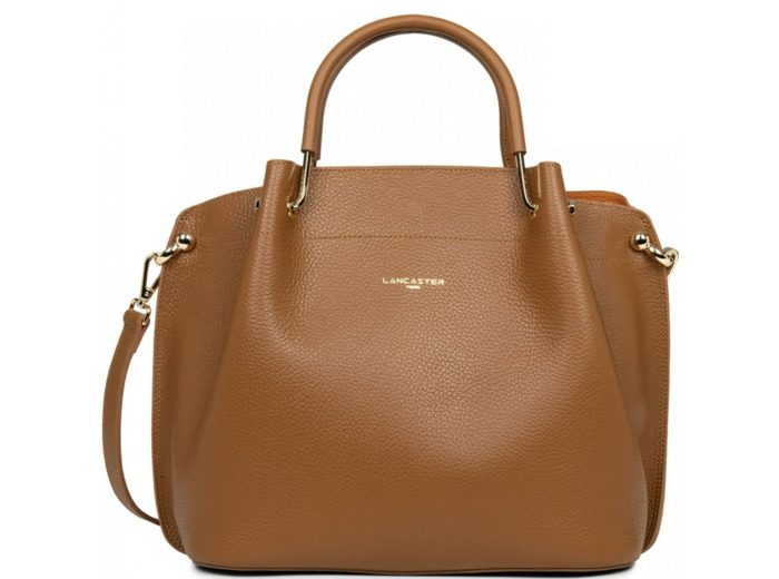 Lancaster Foulonne Double Grand Sac A Main Louisa 470-19 Camel In Orange
