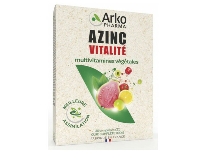 Multivitamines végétales 30 comprimés Azinc Vitalité Arkopharma