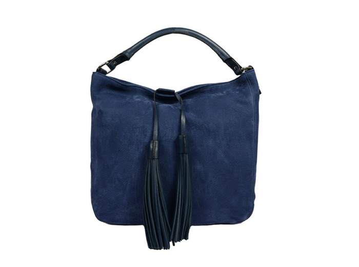 Berthille Hermine Sac Shopping Cuir Nubuck Marine