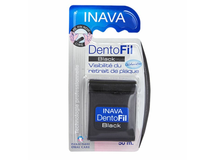 Black Fil Fin Cire Dentaire 50m Dentofil Inava