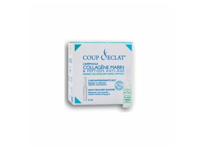 Collagène marin et peptides 12 ampoules Anti-âge Coup D'Eclat