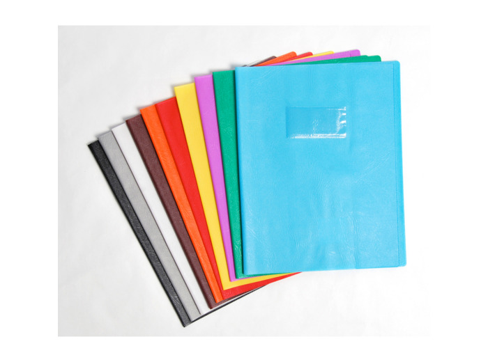 Protège-cahier "Grain cuir" - 24x32 - Vert clair