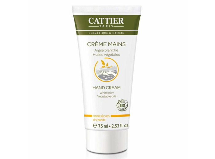 Creme Mains Seches Blanche Bio 75ml Argile Cattier