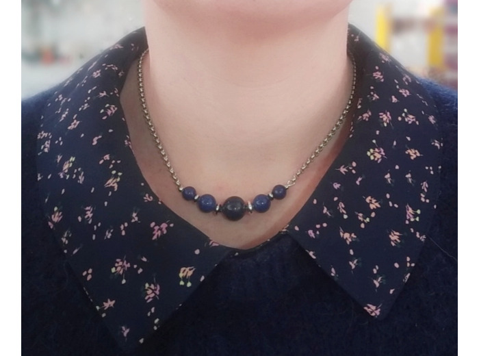 Collier Lapis Lazuli/argenté