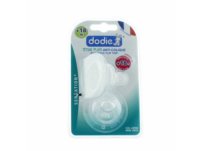 Sensation+ Tetines Plates Col Large En Silicone Debit Rapide +18 Mois Dodie