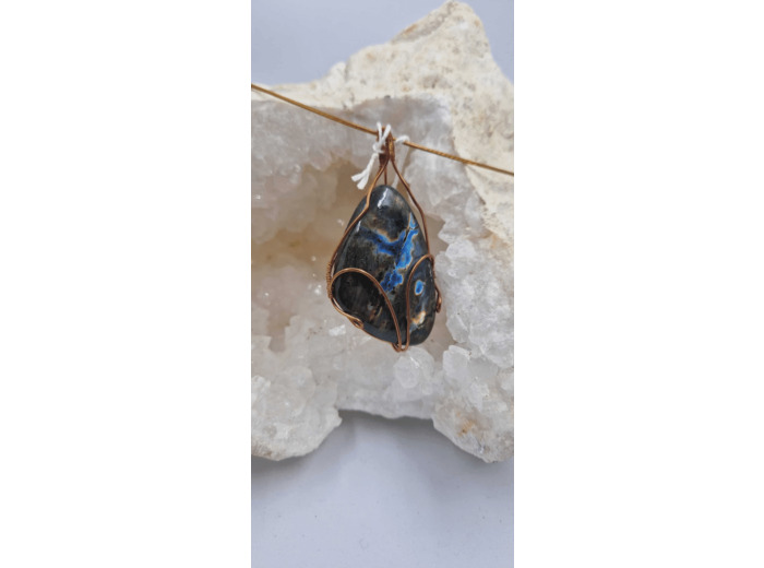 Pendentif labradorite + cable olpa480