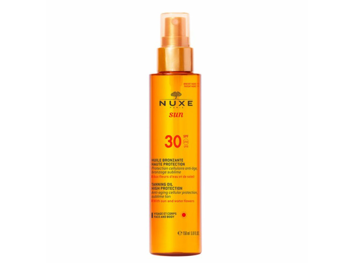 Huile Bronzante Visage Et Corps Haute Protection Spf30 150ml Sun Nuxe