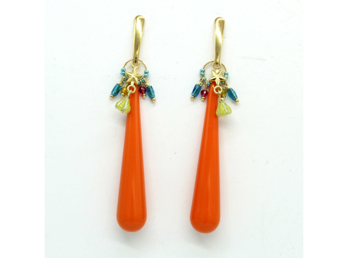 Boucles d'oreilles gouttes orange PAPAYA