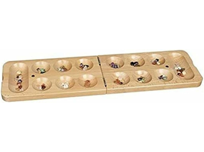 Goki Kalaha-Spiel mit Halbedelsteinen, Klappformat: 50 x 2 x 13,5 cm, Holz, per Stück
