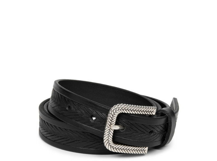 Lancaster Ceinture en Cuir de Vachette Végétal Femme 601-021 Noir M