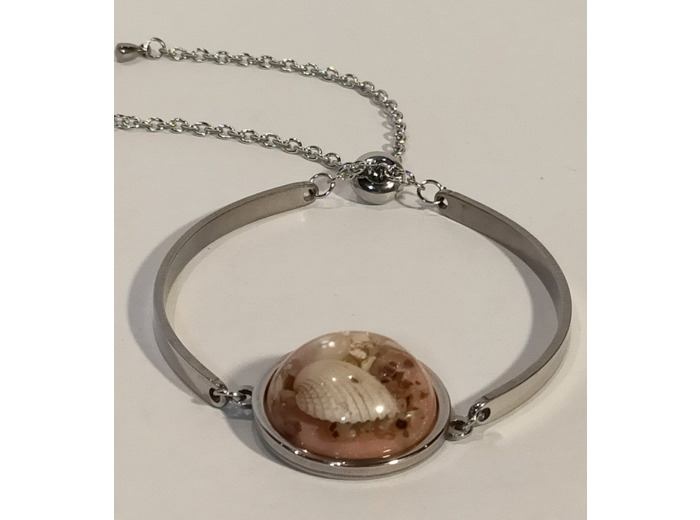 Bracelet "souvenir de bord de mer" rose clair