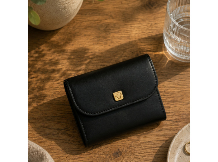 Gérard Darel Ligne M411 Petit Portefeuille En Cuir Lisse Noir
