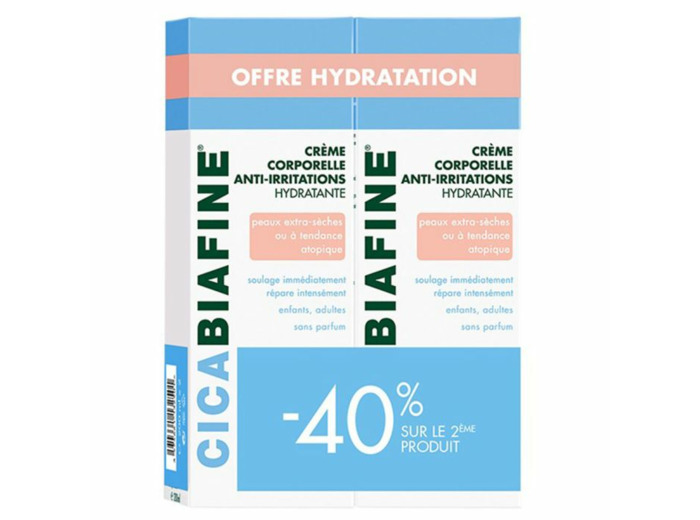 Crème Corporelle Anti-Irritations Hydratante 2x200ml Peaux extra-sèches ou à tendance atopique Biafine