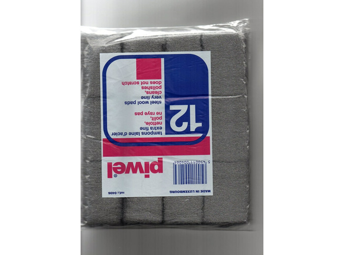 12 tampons laine d'acier extra fine