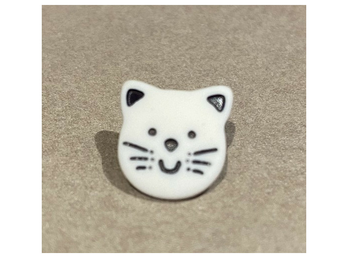 Bouton chat blanc