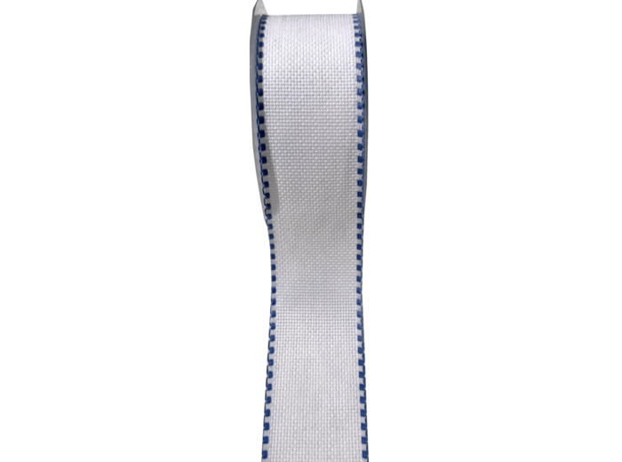 Bande à broder aïda feston bleu