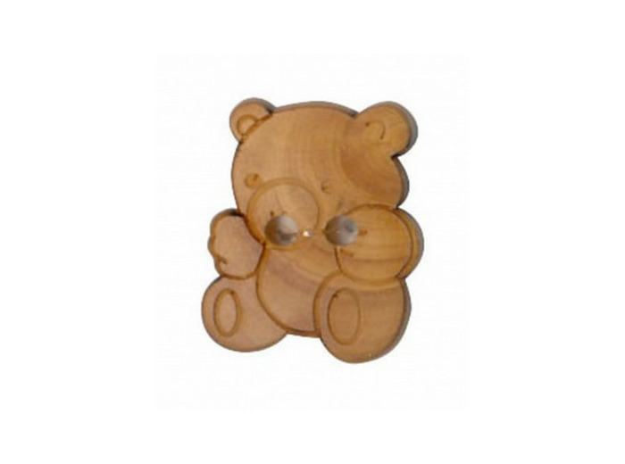 Bouton en bois nounours