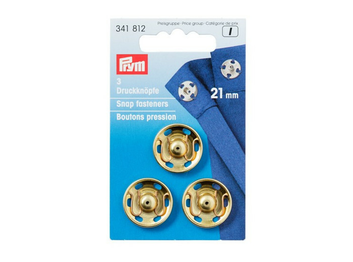 Boutons pression Or 21 mm Prym