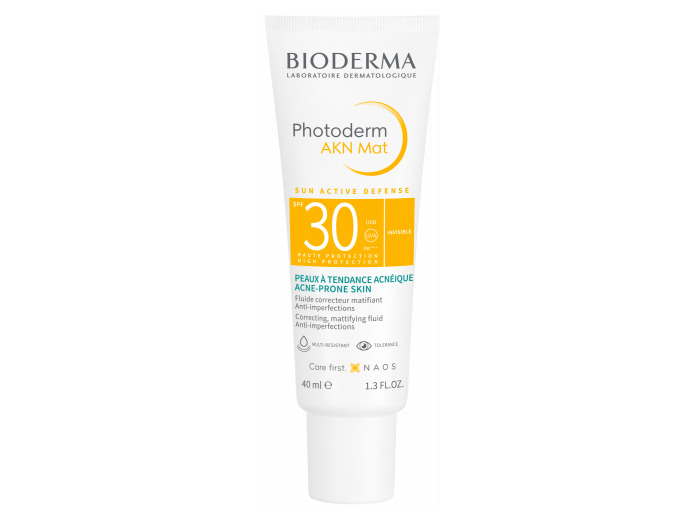 Fluide correcteur matifiant anti-imperfections SPF30 40ml Photoderm AKN Mat Peaux à tendance acnéique Bioderma