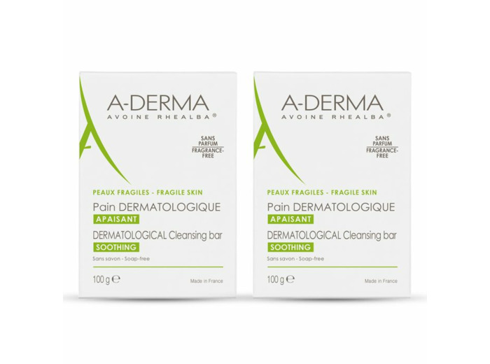 Pain Dermatologique Peaux Delicates 2x100g Avoine Rhealba A-Derma