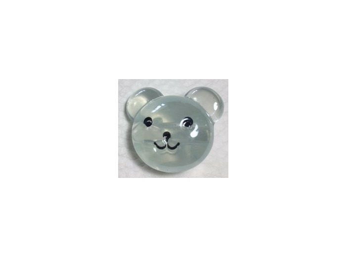 Bouton tête ourson vert 23 mm