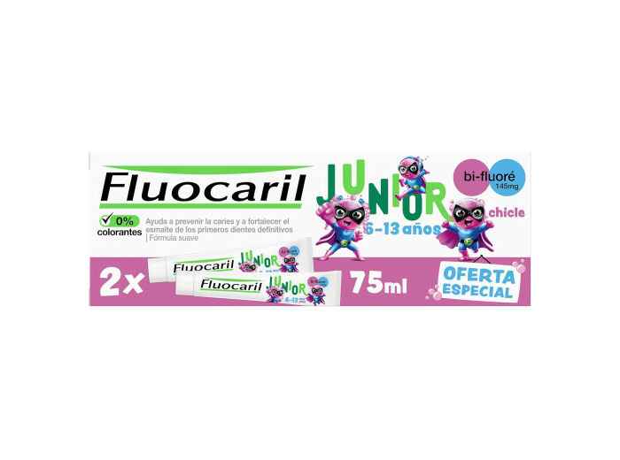 Dentifrice Junior 6-12 Ans Gel Bubble 2x75ml Fluocaril