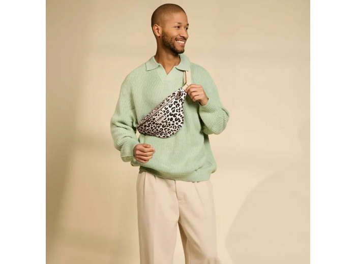 Hindbag Olivia Banane Léopard Ecru