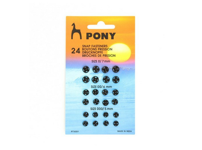 Boutons pression à coudre noires assortiment