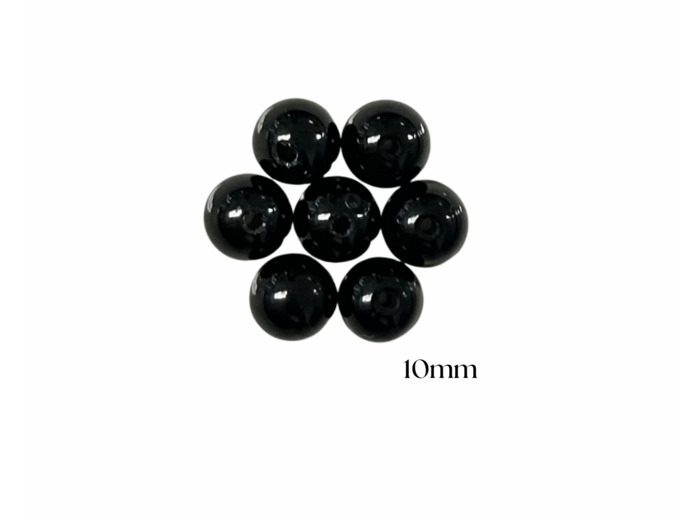 PERLES OBSIDIENNE NOIRE