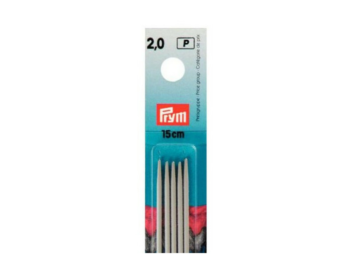 Aiguilles à tricoter15 cm 2 mm double pointes aluminium- Prym