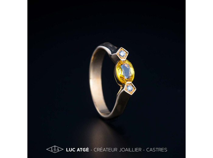 Bague saphir jaune