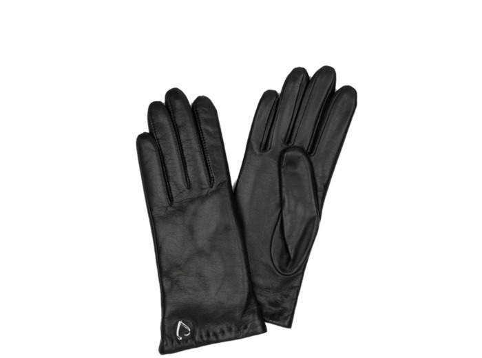 Lancaster Gants Femme En Cuir Et Cachemire Taille 8 Noir