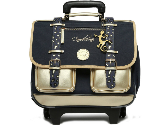 Caméléon Vintage Fantasy Cartable A Roulettes 38cm Navy Gold Léopard