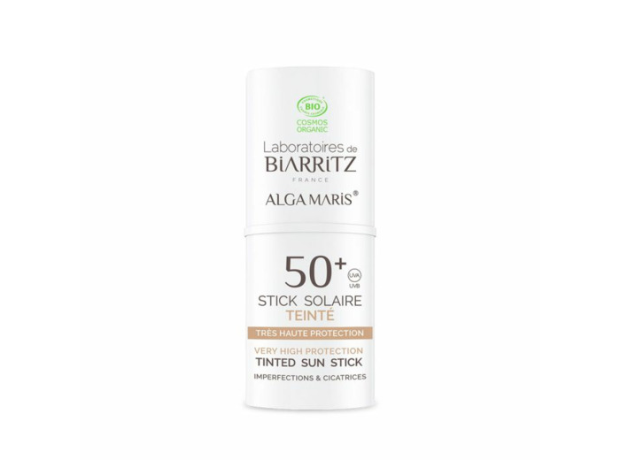 Stick solaire Teinté SPF50+ Bio 9g Soins Solaires Imperfections et cicatrices Laboratoires De Biarritz