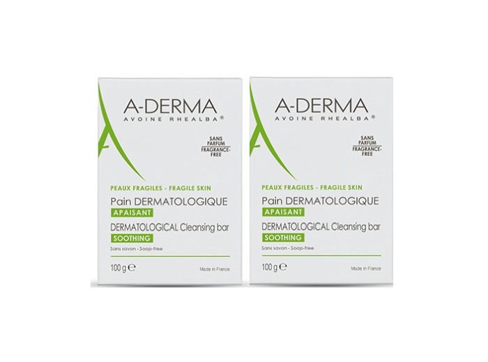 Pain Dermatologique Peaux Delicates 2x100g Avoine Rhealba A-Derma