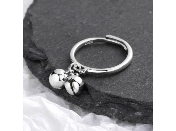 Bague grelots ajustable en argent