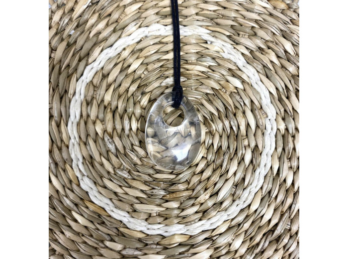 Pendentif cristal de roche troué