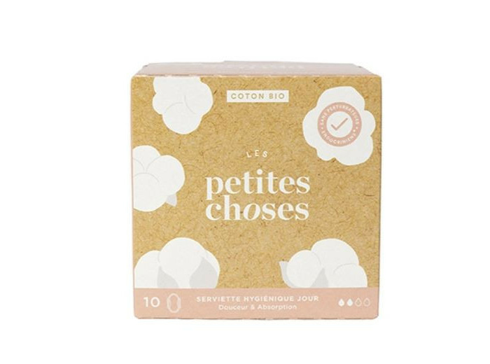 Serviettes Hygiéniques Jour Coton Bio Boîte de 10 Les Petites Choses