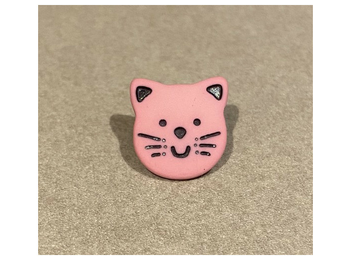 Bouton chat rose