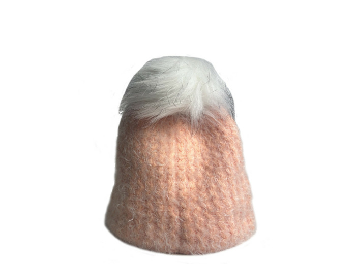 Fonem Douceur Polaire Bonnet Avec Pompon Abricot
