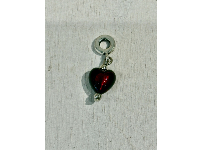 Coeur verre rouge