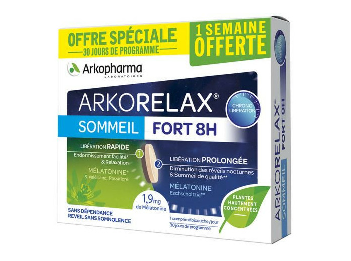 Sommeil Fort 8h 30 comprimés Arkorelax Arkopharma