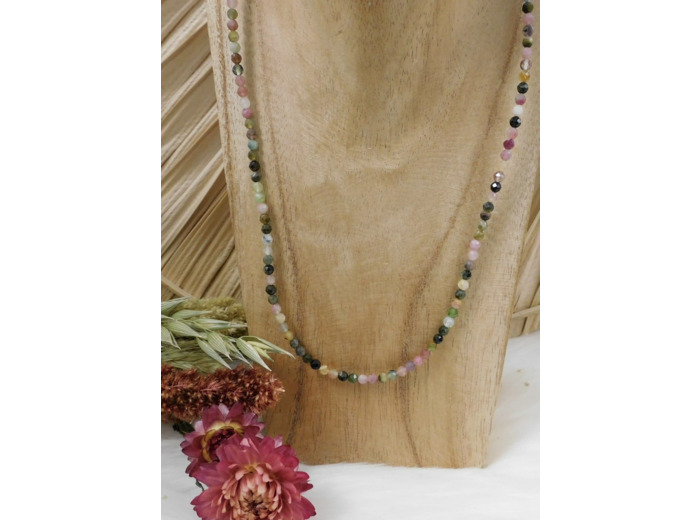 COLLIER TOURMALINE MULTICOLORE FACETÉE